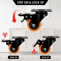 4Pcs Rodillos De Muebles Con Frenado De Seguridad Universal Giratorios Silenciosos Para Muebles Tabla Silla Sofá Tamaño 1/1.25/2 Pulgadas - details 9
