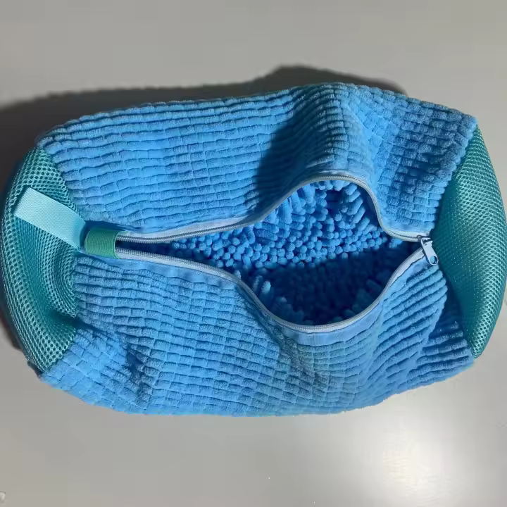 Bolsa De Limpieza Para Zapatos Fluffy Fiber 360° Reutilizable Y Duradera Lavable En Máquina Con Cierre De Cremallera (1pc) - 1