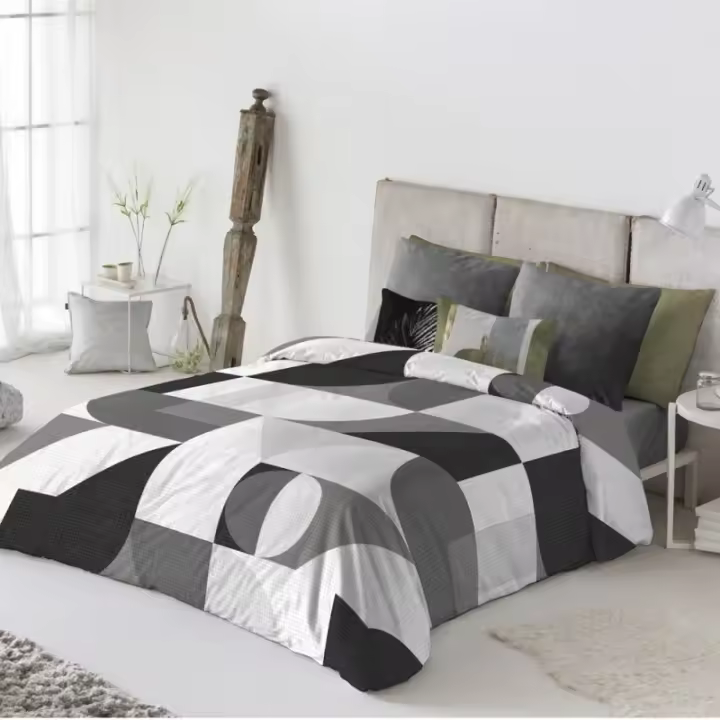 ANTILO TEXTIL Funda Nórdica GEOR Gris Antilo - Diseño Juvenil y Moderno - Calidad Garantizada - 1