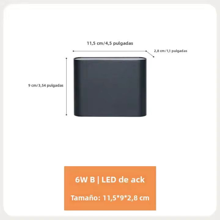 Luz De Pared LED Impermeable IP65 6W/12W Aluminio Moderno Para Exteriores E Interiores Decoración De Jardín Patio Casa - 1