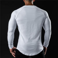 Camiseta De Manga Larga De Algodón Para Hombre Moda Otoño Camiseta Deportiva Casual Para Gimnasio Y Bodybuilding Tops Masculinos - details 9