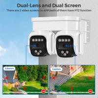 Cámara De Seguridad IP 4K Dual PTZ 8MP Con Zoom Digital 10X WiFi Exterior Vigilancia Cámara HD 4MP CCTV iCam365 APP Detección De Humanos - details 1