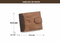 Cartera Corta Para Hombre De Cuero PU De Alta Calidad Porta Tarjetas Y Fotos Pequeña Monedero 3-Plegable Estilo Slim - details 4