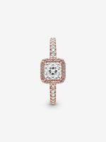 Pandora - Anillo de Halo Cuadrados brilliant-Baño de Gold Rose de 14 K - details 2
