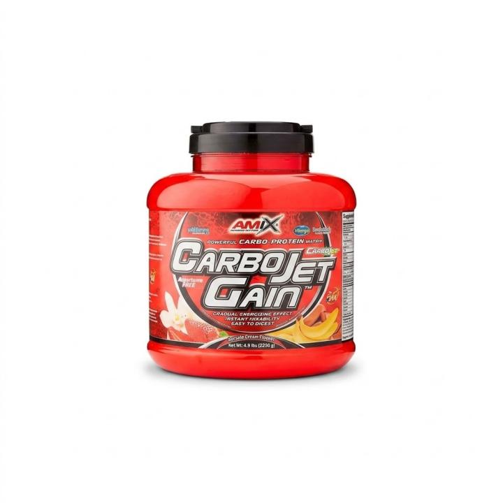 Amix CarboJet Gain 2,25 kg - Matriz Hipercalórica de Alto Rendimiento - Proteína de Suero CFM y WPC - Complejo de Carbohidratos Patentados (Vitargo® y Palatinose®) con DigeZyme