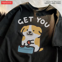 Camiseta Hombre Talla Grande Estampado De Muñecos De Cachorro Y Perro Suave Transpirable Manga Corta Estilo Casual Para Verano - details 9