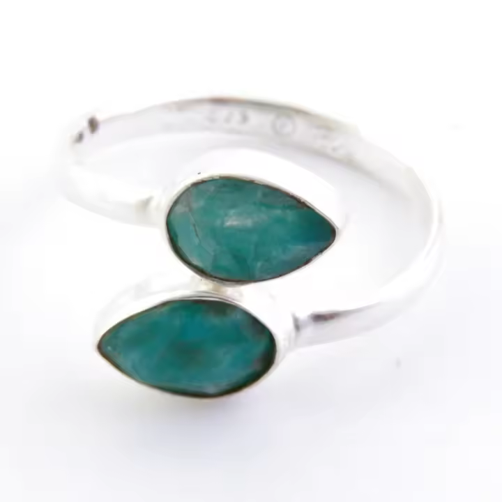 Anillo de plata de Esmeralda ajustable - Ojos de Luna Esoterismo - 1