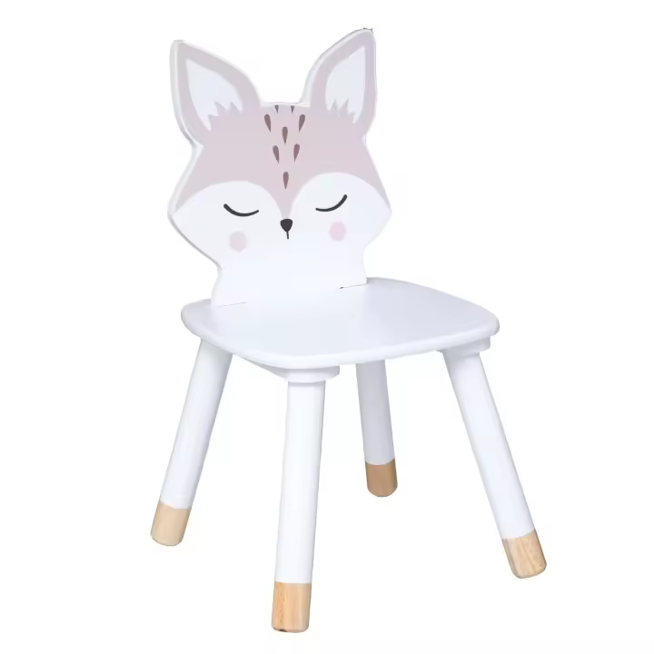 Silla Infantil Fox Douceur Patas de Madera de Pino Color Blanco y Roble Claro - 1