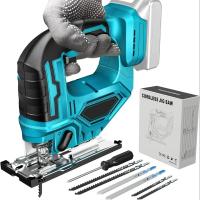 Actualización 21V 65mm 1500RPM Rompecabezas inalámbricos Electric Jig Saw Portable Multi-Funcion Woodworking Power Tool para Makita 18V Battery - details 0