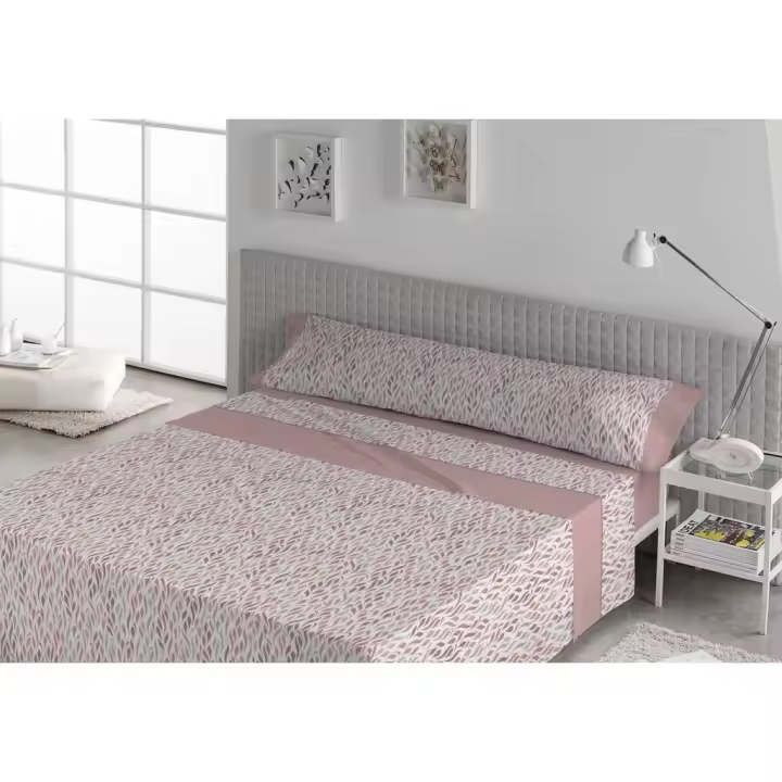 Juego de Sábanas de 3 piezas Tela Nimai Maquillaje, Cubrecama 50% Algodón, 50% Poliéster, Karamelo - 1