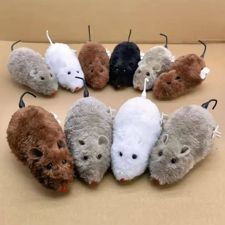 Juguete Interactivo De Peluche Ratoncillo Para Gatos Y Perros Mecánico Para Juegos Y Diversiones Tamaño 1/5pcs Material PP Algodón - 1
