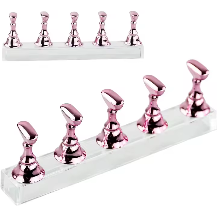 Soporte de exhibición de uñas postizas para práctica de arte de uñas, acrílico transparente, soporte de uñas acrílico transparente, soporte de uñas postizas, exhibición de uñas de manicura, tablero de - 1