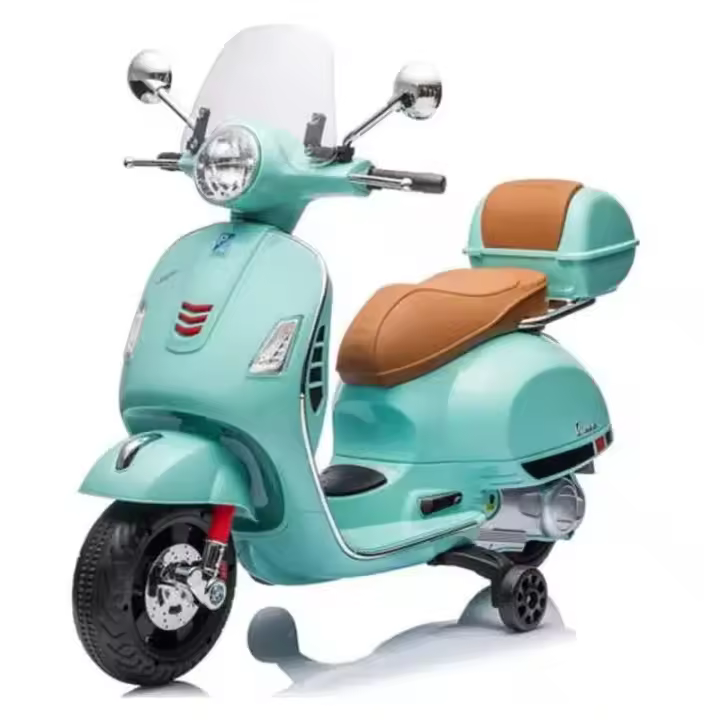 Moto eléctrica Vespa grande 12v verde agua con transportin 24071/801-S verde - 1