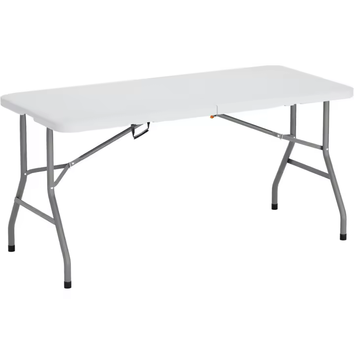 Mesa de Fiesta para Picnic de Camping Mesa Plegable portátil Catering Mesa de Fiesta para Picnic de Picnic 152 x 71 cm - 1