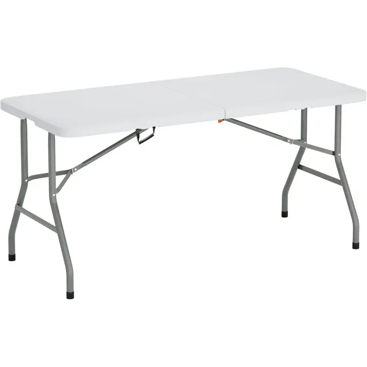 Mesa de Fiesta para Picnic de Camping Mesa Plegable portátil Catering Mesa de Fiesta para Picnic de Picnic 152 x 71 cm - 1