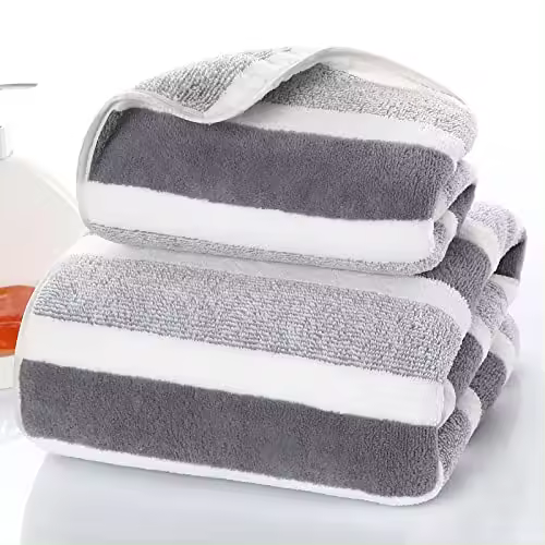 Juego de 2 Toallas de baño 35x75cm + 70x140cm, Toalla microfibra de Terciopelo Coral Highly Absorbentes, para Ducha, Deporte, Yoga - 1