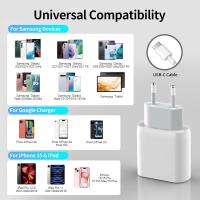 Cargador de Carga Rapida para tablet y movil  Tipo C con Cable USB C a USB  para iPhone 15,iPad Pro 12.9/11 ,iPad Air 5/4, Samsung,huawei y otros dispositivos de tipo C, 25W Cargador Rapido Enchufe Tipo C con Cable USB C a USB Cnailon trenzado, 60W, 5A 1m - details 1