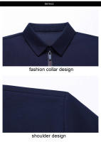 Camisa Polo Para Hombre Casual Inteligente De Manga Larga Con Cierre Y Cuello Alto Estilo De Negocios Moda Primavera Otoño Ropa Suelta - details 11