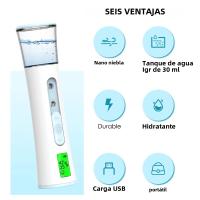 Ultrasonido Nano Mist Sprayer Humidificador Facial Nebulizador Cooler Para Cuidado De La Piel Mistificador De Rostro Con Función De Enfriamiento Y Hidratación - details 5