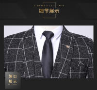 Traje De Tres Piezas Para Hombre Con Rayas Y Cuadros Chaqueta Con Cuello En V Pantalones Elegantes Para Ocasiones Casuales Y De Negocios - details 13