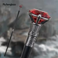 Bastón De Caminar Elegante De Plata Con Diamante Rojo 93cm Decorativo Y Fashion Para Caballeros Cosplay Con Punta De Goma - details 0