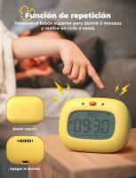 Despertador Infantil Despertador Digital Niños de Luz Ajustables 3 Alarmas con Función de Repetición, Visualización de Semana, Recargable para Infantil Adulto- Forma de Patito - details 3