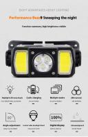 Linterna Frontal COB LED Potente Con Sensor Tipo-C Recargable Impermeable Para Camping Pesca Y Búsqueda T146 - details 1