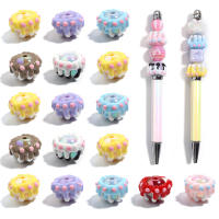 5Pcs Acrylic Redondas Para Pastel round Beads Pintadas a Mano Accesorios Para DIY Bracelete Cadena De Teléfono Joyería - details 6