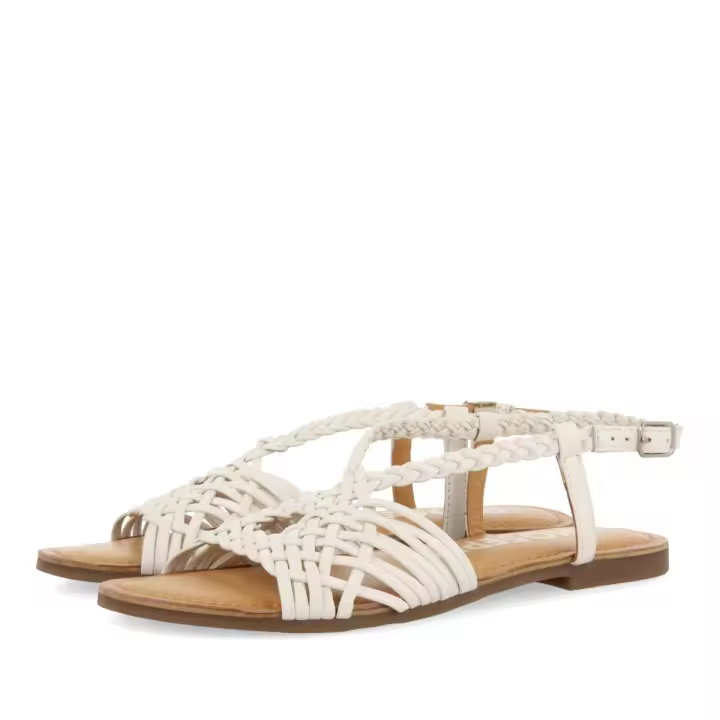 Gioseppo Sandalia Blanca de Piel con Tiras Cruzadas para Mujer Aidone - Cómodas y Flexibles - 1