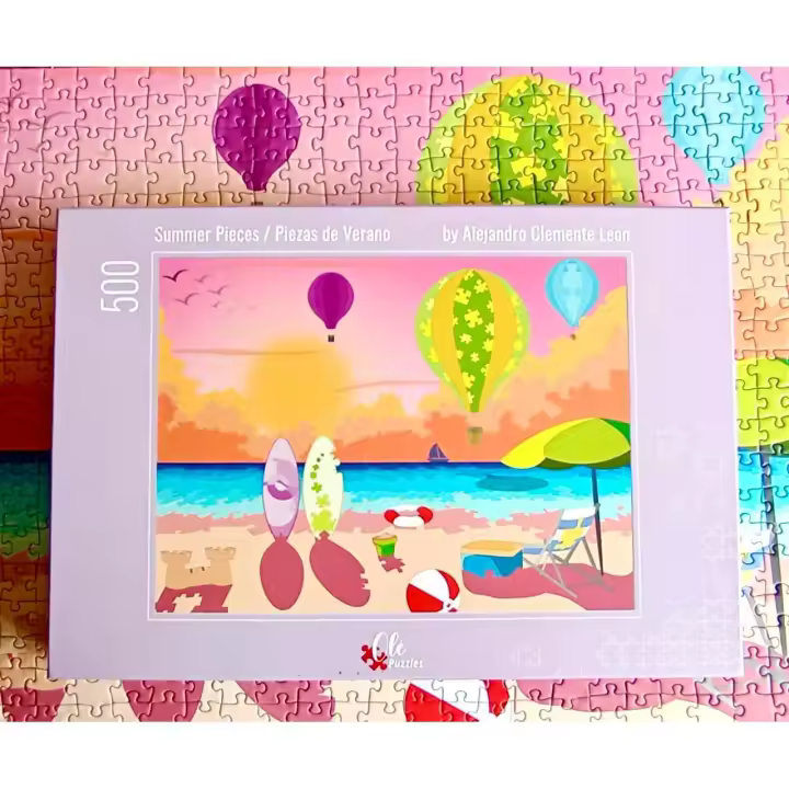 Rompecabezas diseñado por Alejandro Clemente Summer Pieces/Piezas de Verano de 500 piezas de Olé Puzzles - Puzzle Colorido Adultos - 1