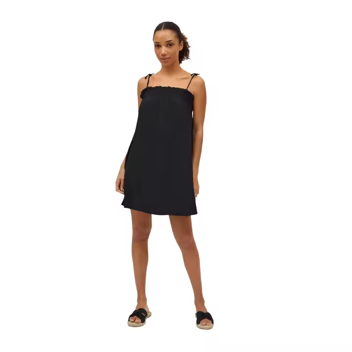 Ysabel Mora - Vestido corto tirantes anudados liso negro - 1