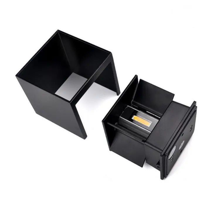 Aplique de pared interior/exterior, luz LED exterior impermeable, 12w, luz blanca, negro - 1