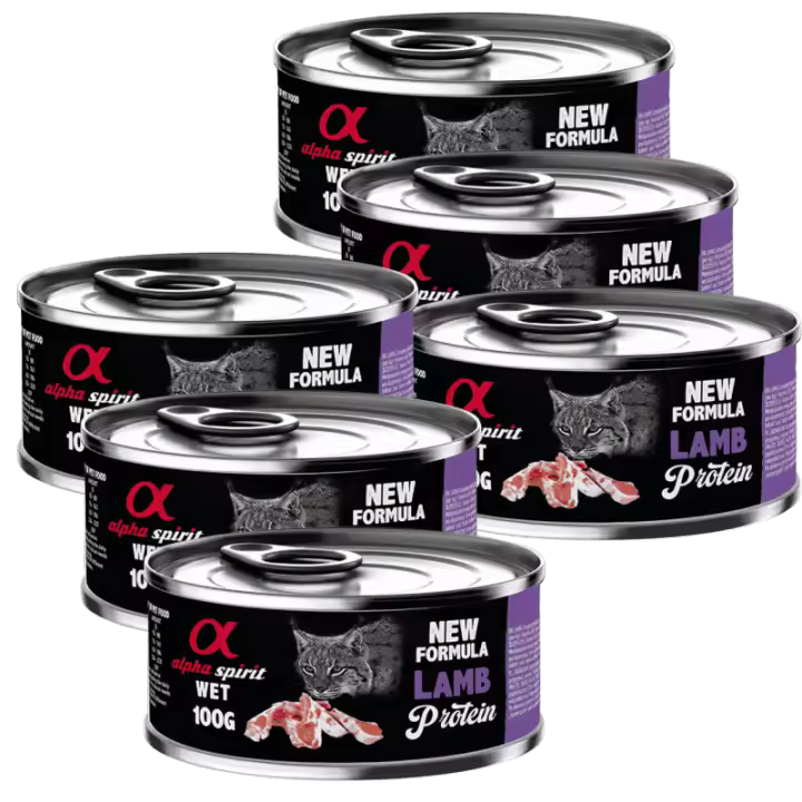 Alpha Spirit Comida Húmeda para Gato en Lata Sabor Cordero – Alimento Natural, Completo y Sin Cereales - 1