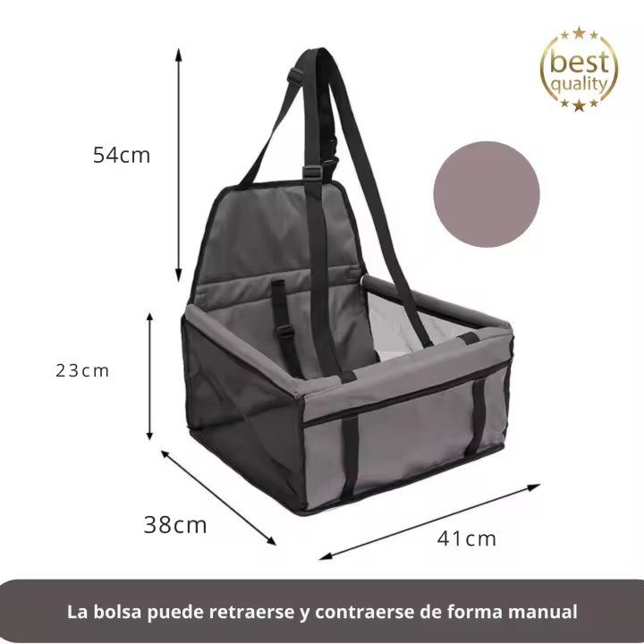 A&M MARBELLA - Asiento de Coche plegable para Perro o Gato ,  Asiento Reforzado para Perros de tamaño Mediano con 4 Correas de sujeción, Robusto e Impermeable Asiento de Coche para Mascotas para Asiento Posterior - 1
