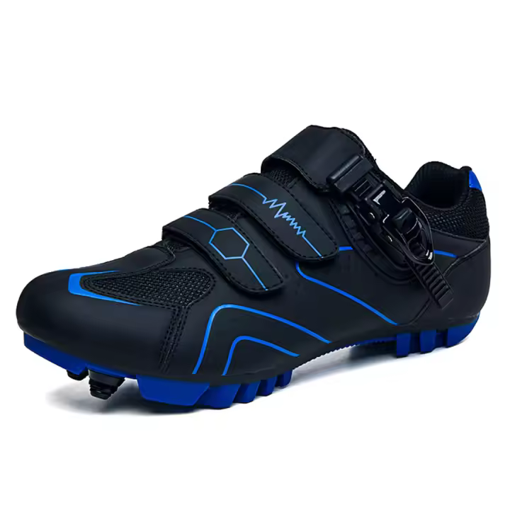 Zapatos De Bicicleta De Montaña Para Hombres Suela Rápida Compatible Con Sistema SPD Para Interior Y Exterior Transpirables De Cuero Con Lining De Lycra Y Suela De Goma - 1
