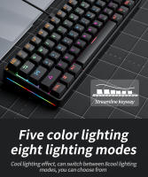 Teclado Mecánico Mini MUCAI MKA610 RGB USB Con Switches Rojos 61 Teclas Cableado Para Computadora Y Portátil Color Negro Puro - details 9