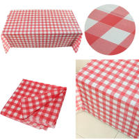 Mantel Desechable De Plástico Rojo a Cuadros Gingham 180cm X 180cm Para Fiestas Al Aire Libre BBQ Picnic Cubierta De Mesa - details 1