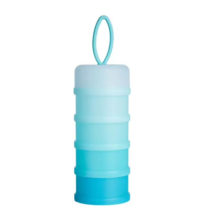 Dispensador portátil de fórmula de leche en polvo, contenedor de alimentos, cajas de alimentación de almacenamiento para bebés y niños pequeños, caja de almacenamiento de alimentos para bebés, 4 cuadrículas - 1