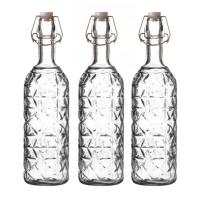 Set 3 Botellas Cristal Vintage 720 ml | Decorativas y Herméticas - Urban Living - details 0