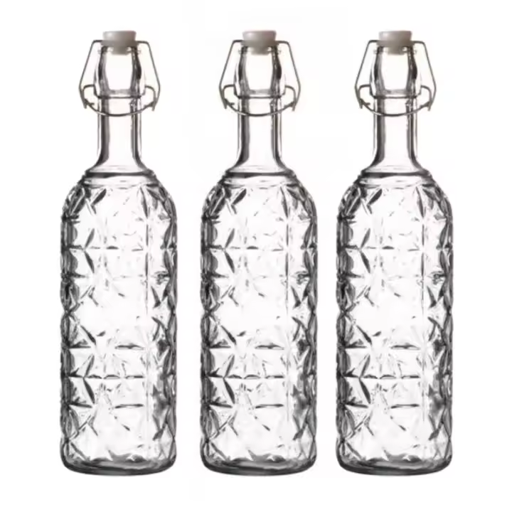 Set 3 Botellas Cristal Vintage 720 ml | Decorativas y Herméticas - Urban Living - 1