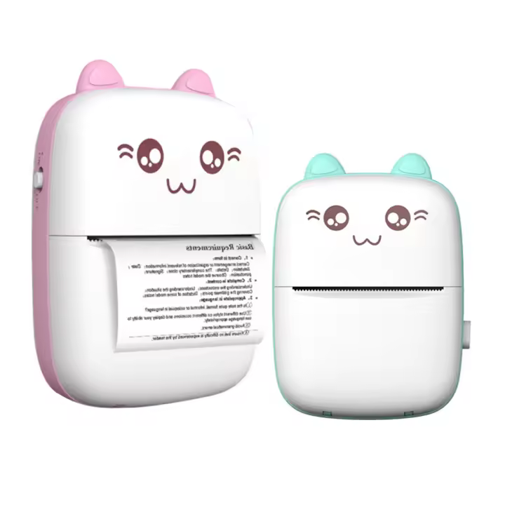 Mini Impresora Térmica Portátil | Bluetooth/USB | 57x25mm Ancho de Impresión | Incluye 5 Rollos de Papel + 3 Rollos de Papel de Color + 5 Rollos de Película | Batería de 1200mAh | Para Notas Escolares y Errores - 1