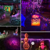 Luces De Halloween LED Solares Para Jardín 1000LED 100M Lámpara Solar Para Decoración De Árbol De Navidad Luz Morada Naranja - details 6