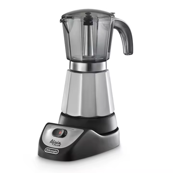 Delonghi - Alicia Plus Cafetera Italiana Eléctrica. Hasta 6 tazas y 550W de sabor. Modelo EMKM6 Plateado - 1