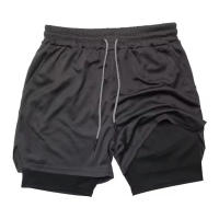 Shorts De Correr Para Hombre Camuflaje 2 En 1 Secado Rápido Entrenamiento De Gimnasio Shorts De Verano Para Deporte Y Fitness - details 17