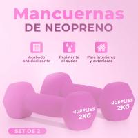 RELAXTY Juego de Pesas y Mancuernas de Neopreno 1Kg/2Kg/ 3Kg/ 4Kg/ 5Kg/10Kg (Pares) - Diseño compacto, Anti-Rodamiento - details 2