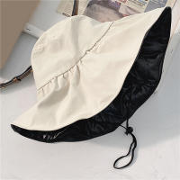 Sombrero De Pescador Grande Para Mujer Protección Solar Verano Negro Sombrilla Estilo Coreano Sombrero De Protección Solar - details 13