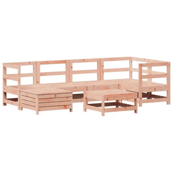 vidaXL Juego de sofás de jardín 7 pzas madera maciza de abeto Douglas - 1