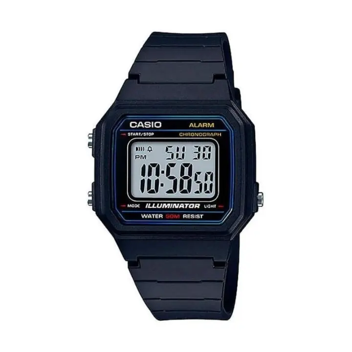Reloj Casio W-217H-1A Reloj Digital caja negra para Hombre con Correa de Resina W217H1A - 1