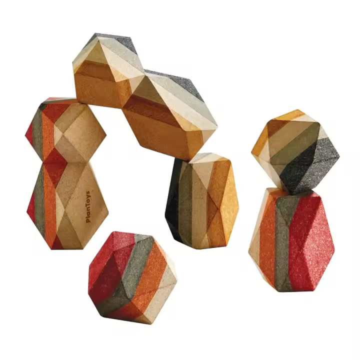 Geo Rocas Apilables de Madera Plantoys - Juego Divertido y Libre de Peligros - 1