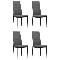 vidaXL Sillas de comedor 4 unidades tela en color Gris claro/Gris oscuro/Marrón | cómodas modernas ergonómicas para comedor cocina salón hogar - details 0